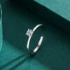 Clean Silver Zircon Ring