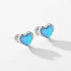 Shiny Blue Heart Earrings
